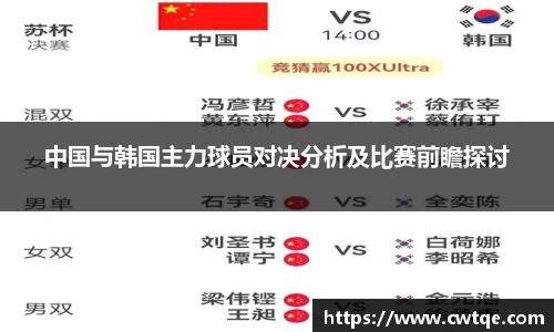 中国与韩国主力球员对决分析及比赛前瞻探讨